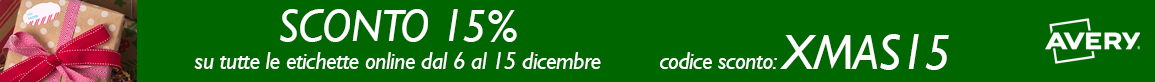 sconto del 15% su tutte le etichette