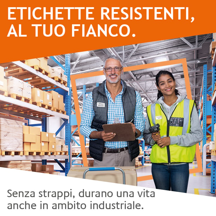 etichette resistenti per uso interno ed esterno