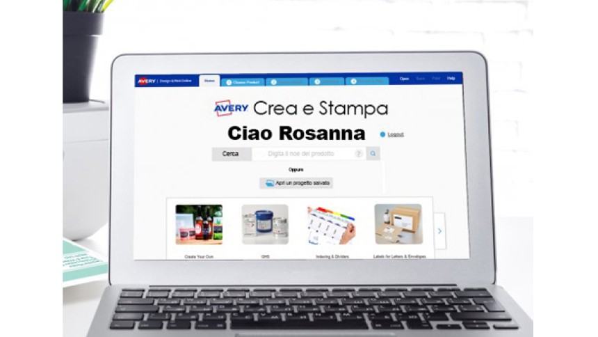 schermata del programma Avery Crea e Stampa