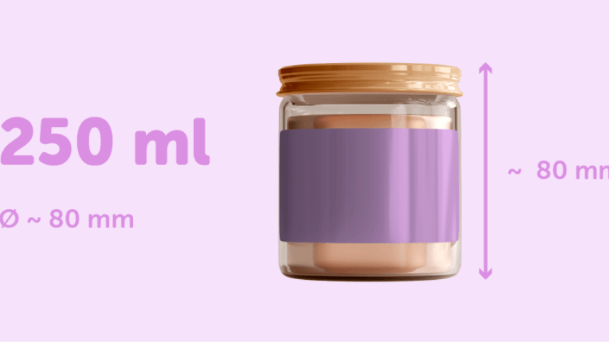 vasetto di cosmetico da 250ml con etichetta adesiva rettangolare che avvolge tutto il vasetto