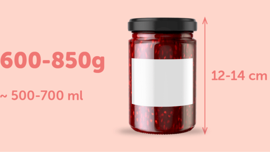 vasetto per la marmellata con etichetta adesiva rettangolare adatta per barattoli da 600-850gr di marmellata
