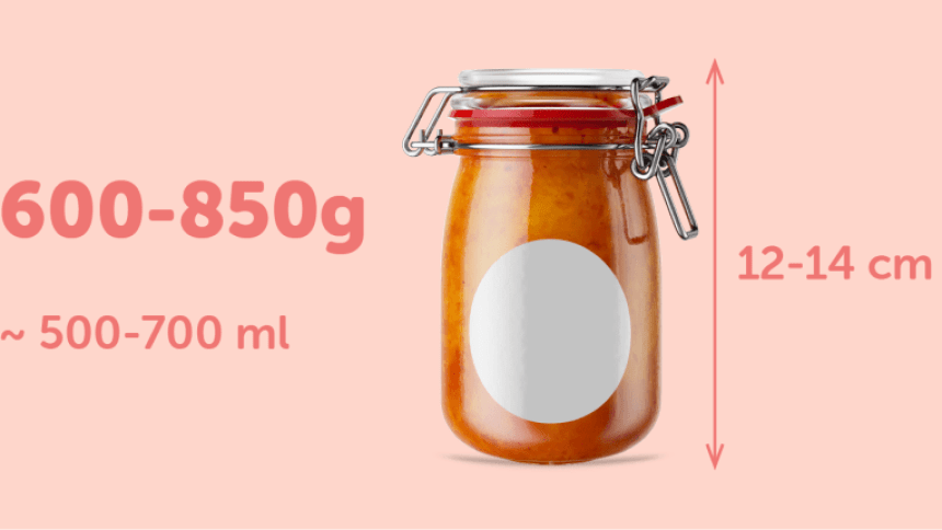 Barattolo per la marmellata con etichetta adesiva rotonda adatta per barattoli da 600gr