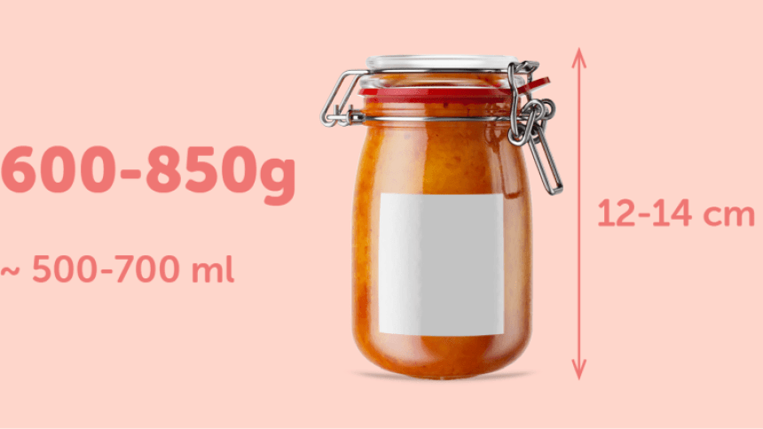 Barattolo per la marmellata con etichetta adesiva quadrata adatta per barattoli da 600gr
