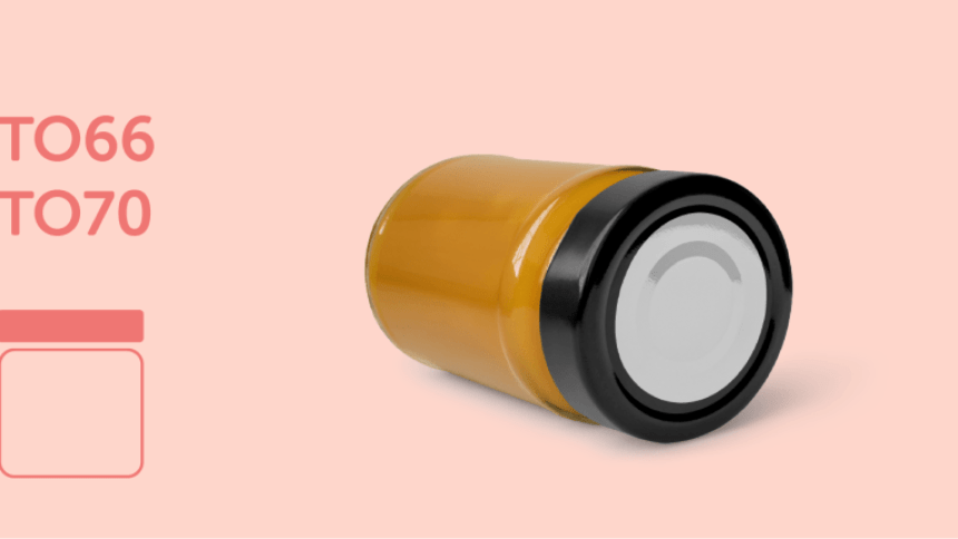 coperchio di un vasetto della marmellata con applicata una etichetta rotonda