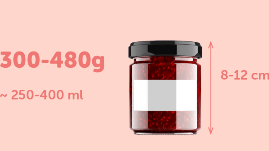vasetto per la marmellata con etichetta adesiva rettangolare adatta per barattoli da 300-400gr