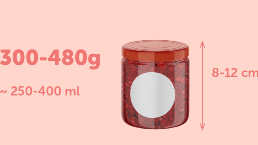 Barattolo per la marmellata con etichetta adesiva rotonda adatta per barattoli da 300-480gr di marmellata