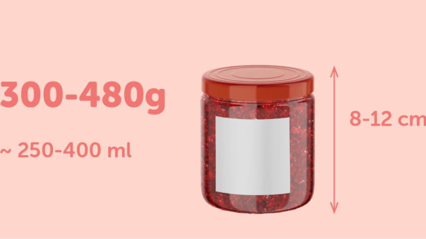 Barattolo per la marmellata con etichetta adesiva quadrata adatta per barattoli da 300-400gr