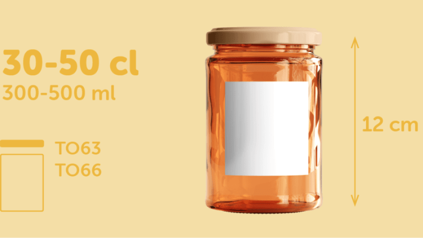 Dimensione etichetta consigliata per vasetti medi da 300-500 ml