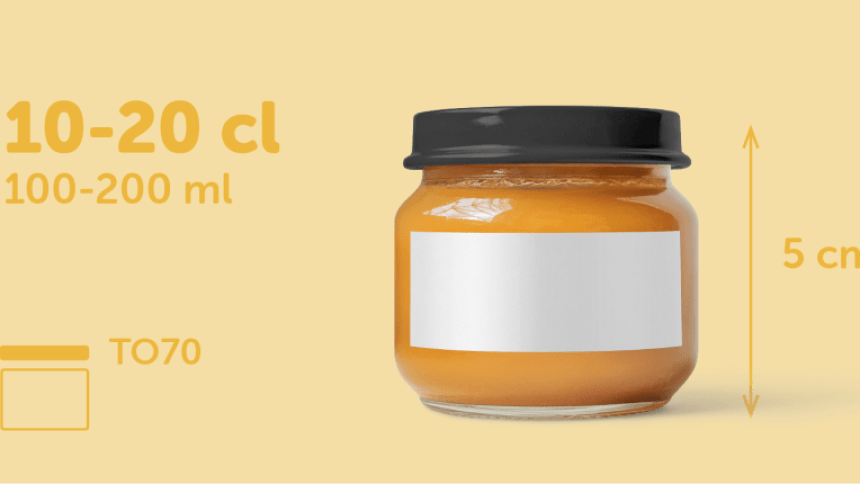 Dimensione etichetta consigliata per vasetti piccoli da 100-200 ml