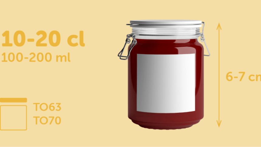Dimensione etichetta consigliata per vasetti piccoli da 100-200 ml