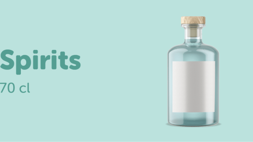 Dimensioni dell'etichetta consigliate per le bottiglie dei liquori da 700ml
