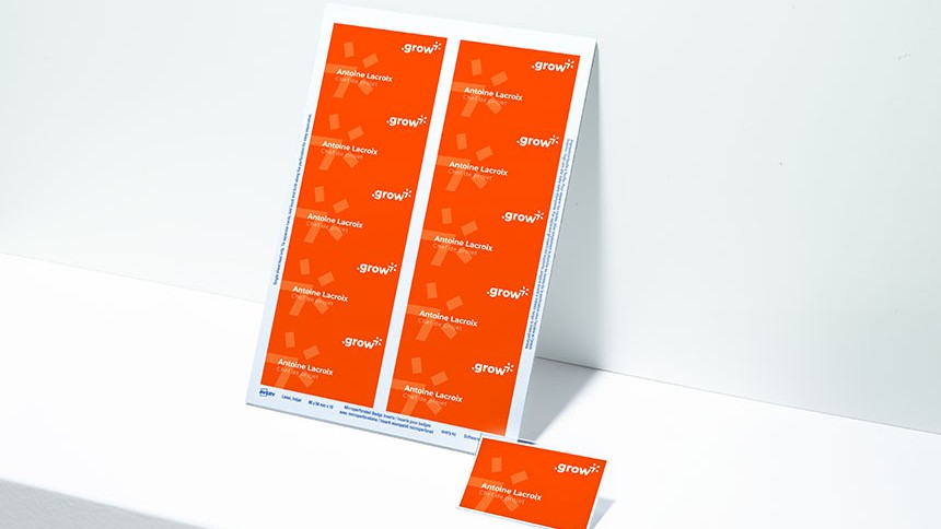 foglio di inserti in cartoncino stampati da inserire nei porta badge