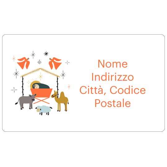 Etichetta Natale presepe