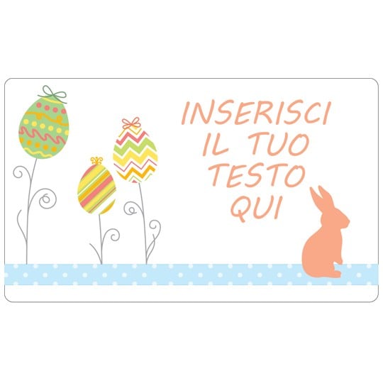 Etichetta pascqua uova e coniglio