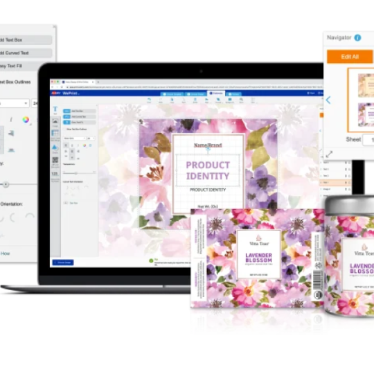 Schermata di un computer che mostra come utilizzare il programma Avery Crea e Stampa