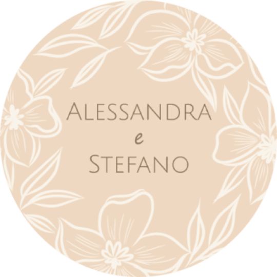 Etichette adesive rotonde beige per matrimonio