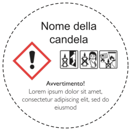 Etichetta clp per candele