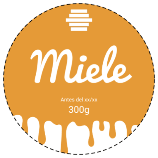 etichette per miele rotonde