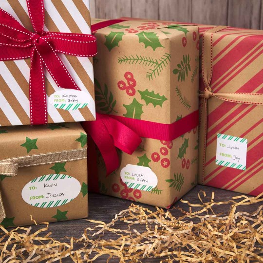 etichette per pacchetti regalo