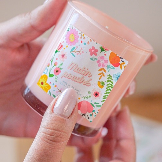 etichette quadrate per candele