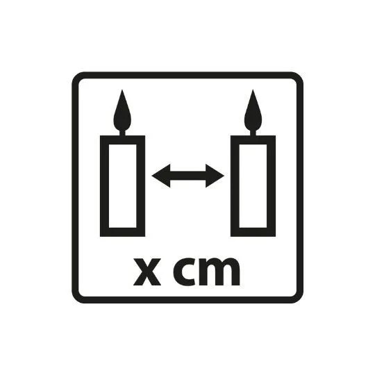 Distanzia sempre le candele di xx cm l'una dall'altra