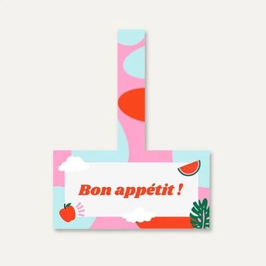 etichetta a forma di sigillo personalizzata con testi ed immagini per confezioni e barattoli