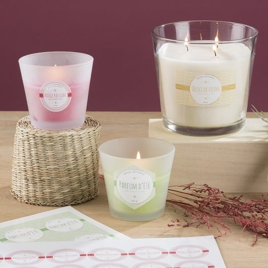 etichette in carta per candele