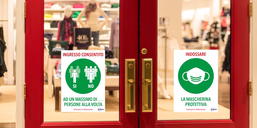 Segnaletica Covid per negozi