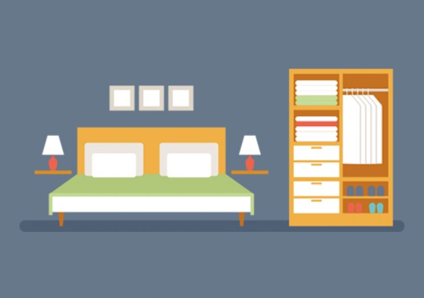 illustrazione grafica della camera da letto