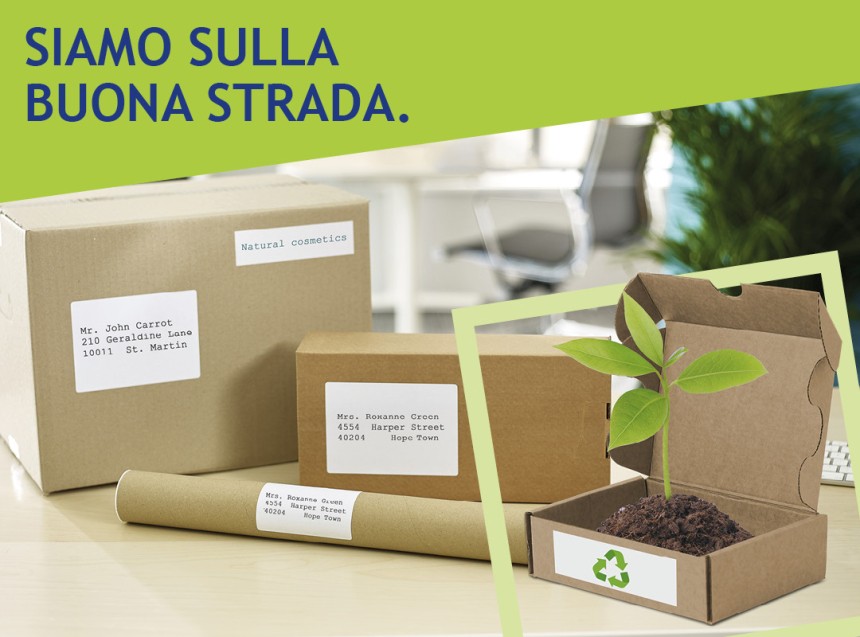 Etichette ecologiche Avery sulla buona strada