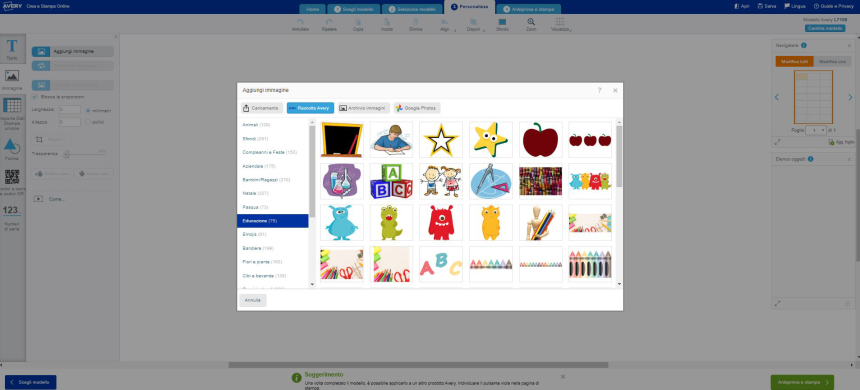 software etichette back to school