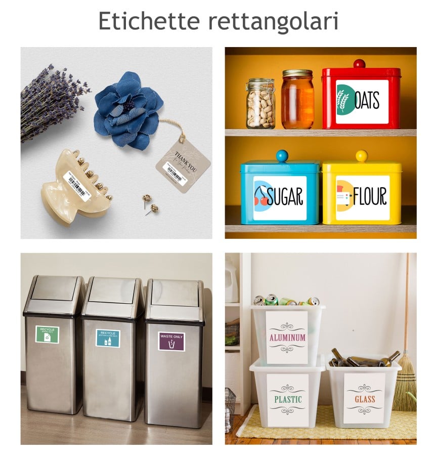 etichette adesive da stampare rettangolari