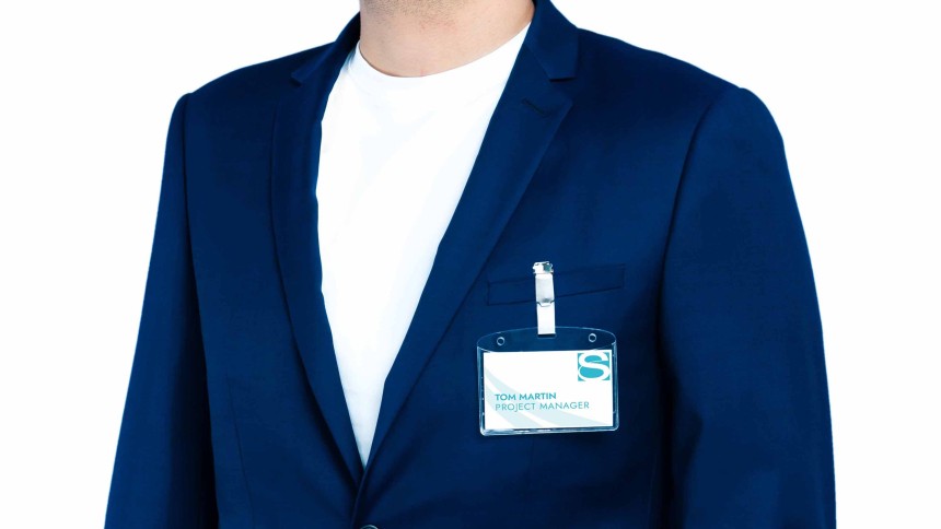 porta badge per eventi con clip