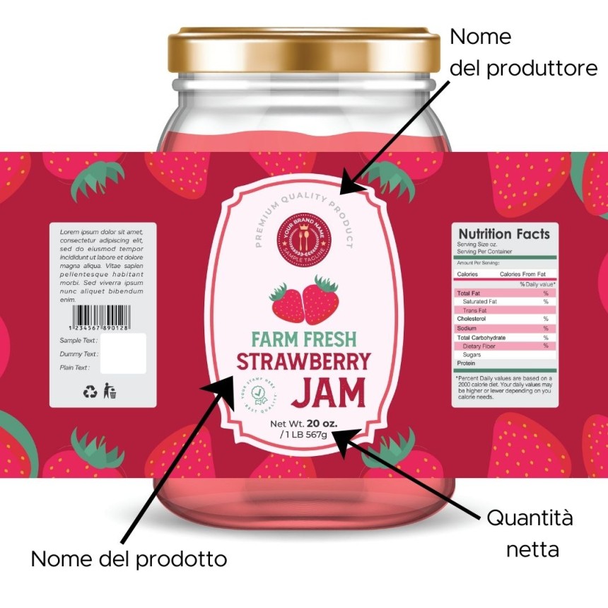 Informazioni obbligatorie da inserire sulle etichette alimentari