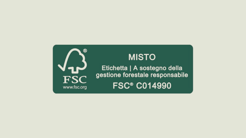 Certificazione FSC su sfondo verde