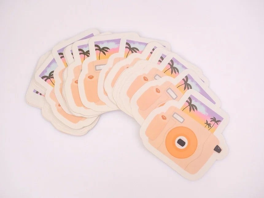 vari stickers stampati con forma personalizzata