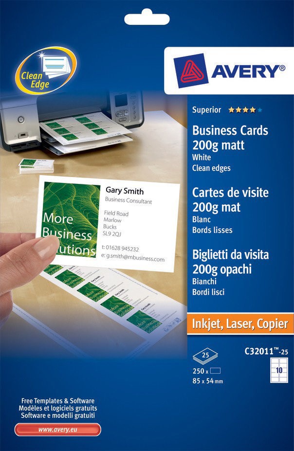 Biglietti Da Visita Avery - 25 Fogli Bianchi - Angoli Arrotondati - Foto 2