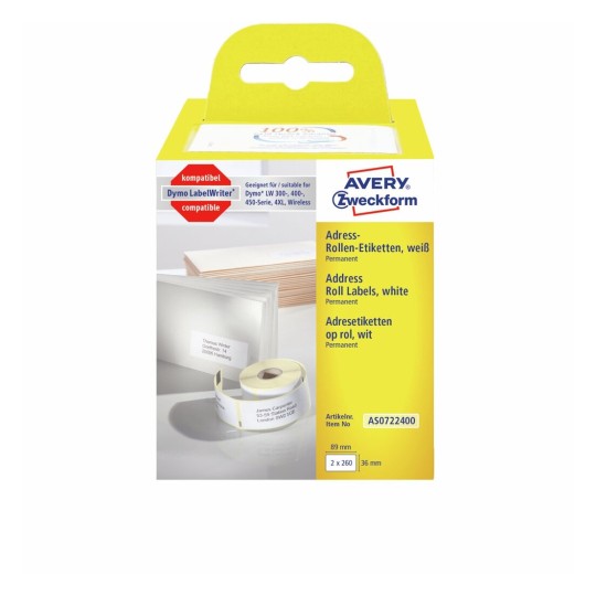 Etichette adesive in rotolo bianche AS0722400