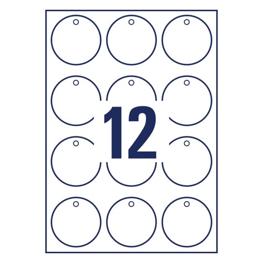 Cartellini stampabili in cartoncino T2004-10 Ø 60 mm