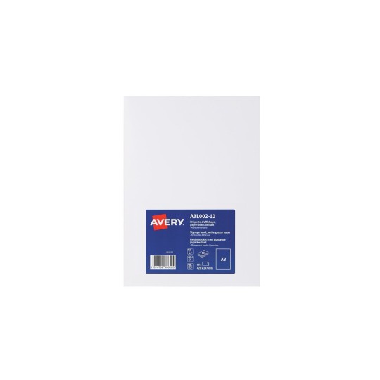 Etichette A3 in carta bianca lucida A3L002-10