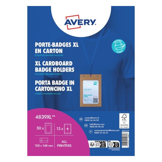 Porta badge A6 in cartoncino 4839XL