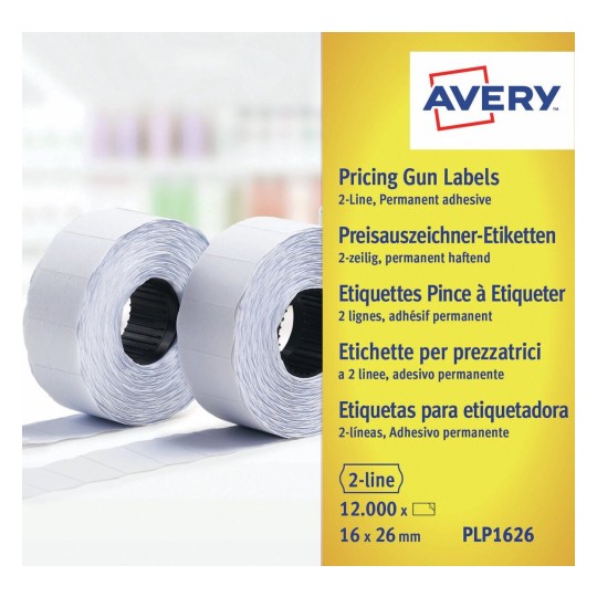 Etichette per prezzatrici a 2 linee PLP1626
