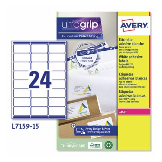 Etichette adesive in carta Ultragrip L7159-15 Contenuto: 360 Etichette / 15 Foglio