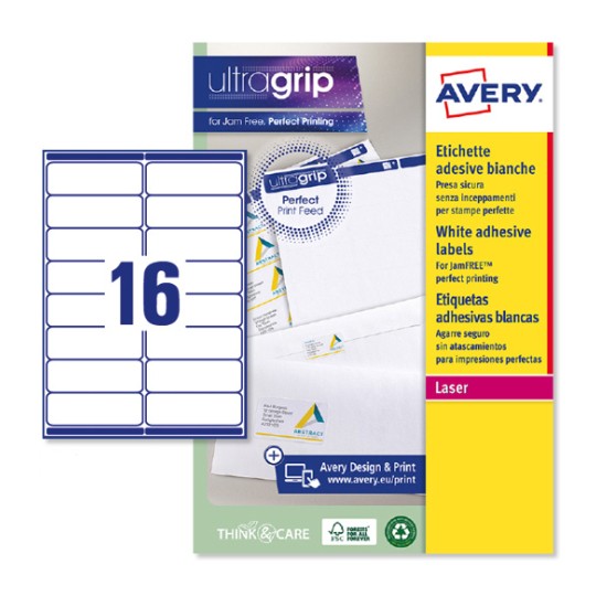 Etichette adesive in carta Ultragrip L7162-250 Contenuto: 4.000 Etichette / 250 Foglio