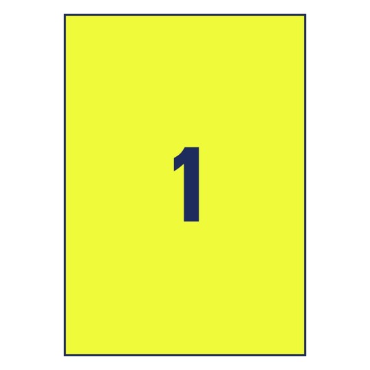 Etichette adesive in poliestere giallo L6111-20 210 x 297 mm