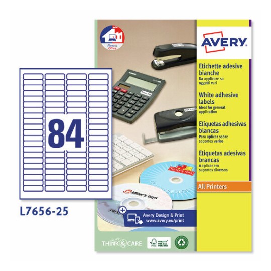 Etichette adesive in carta L7656-25 Contenuto: 2.100 Etichette / 25 Foglio