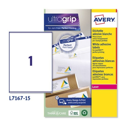 Etichette adesive in carta Ultragrip L7167-15 Contenuto: 15 Etichette / 15 Foglio
