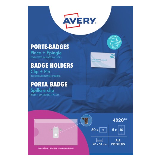 Porta badge combi con clip e spilla 4820