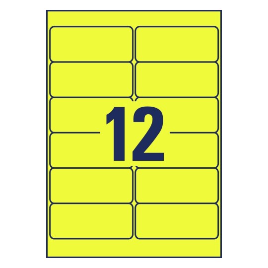 Etichette adesive in poliestere giallo L6107-20 99,1 x 42,3 mm