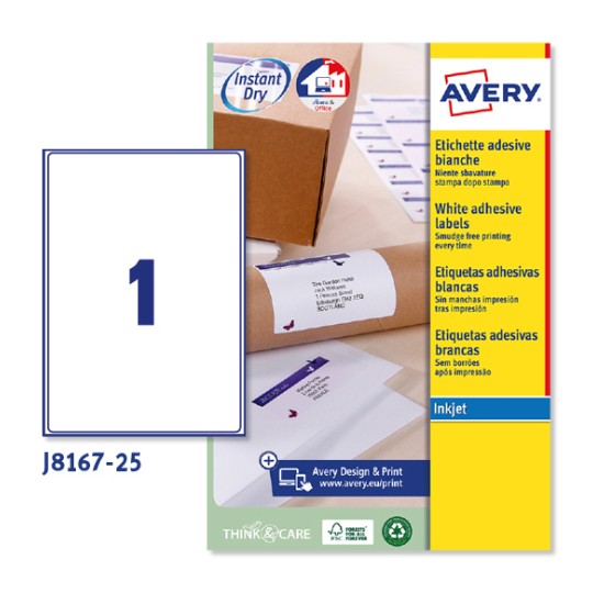 Etichette adesive in carta J8167-25 Contenuto: 25 Etichette / 25 Foglio